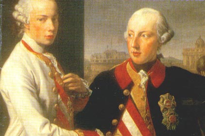 Pompeo Batoni Portrait of Emperor Joseph II (right) and his younger brother Grand Duke Leopold of Tuscany (left), who would later become Holy Roman Emperor as Leopo
